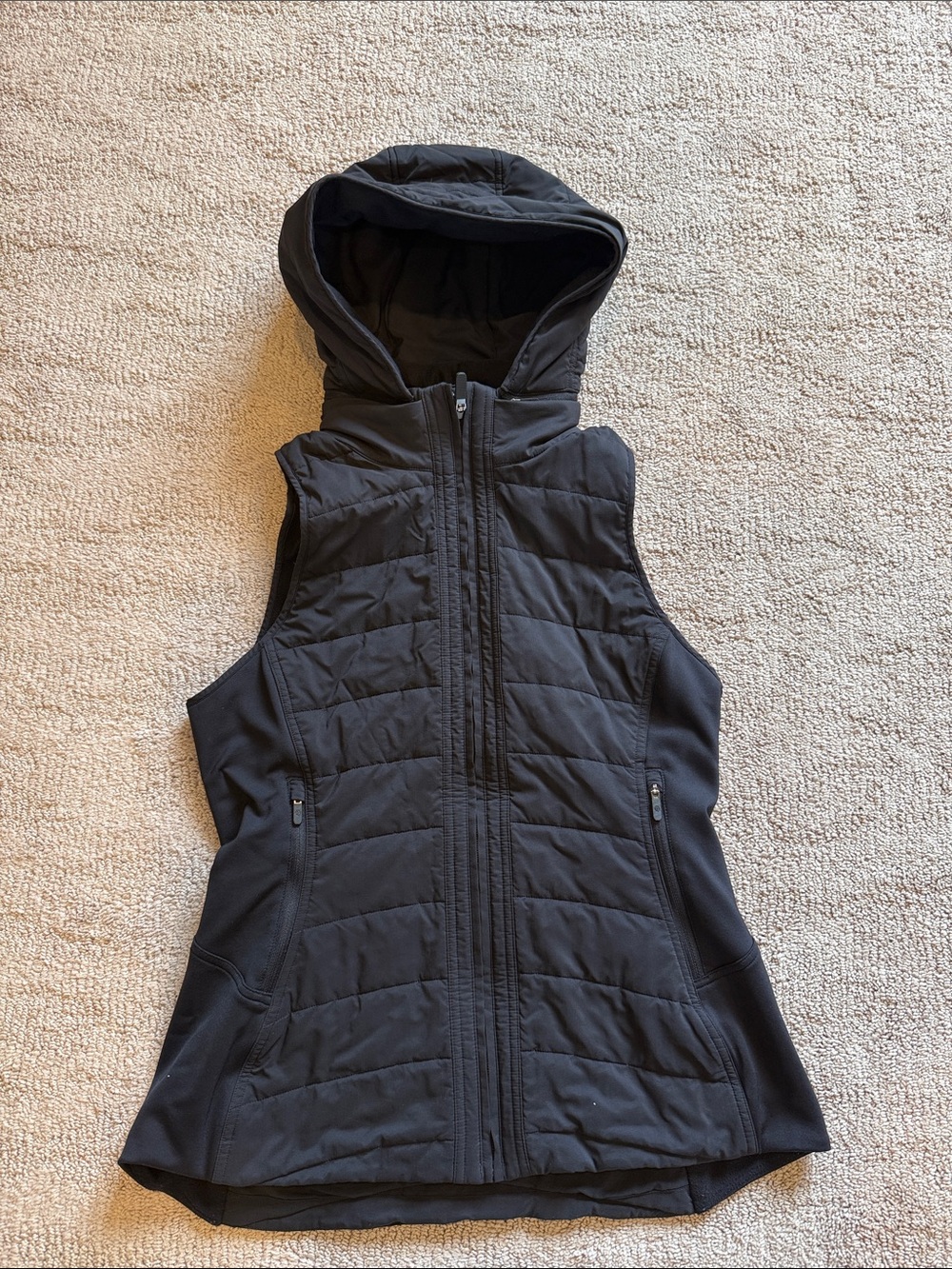 lululemon athletica another mile Black Hooded Quilted Vest